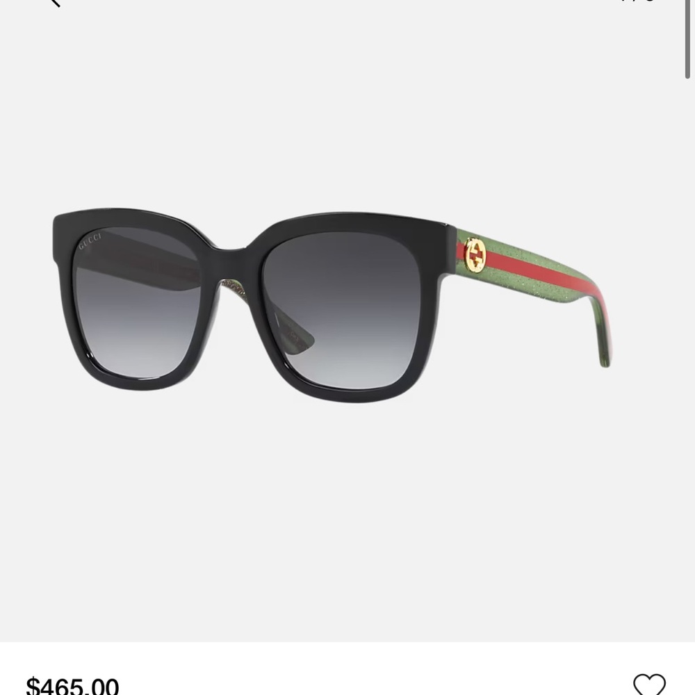 Gucci Black and Green Sunglasses